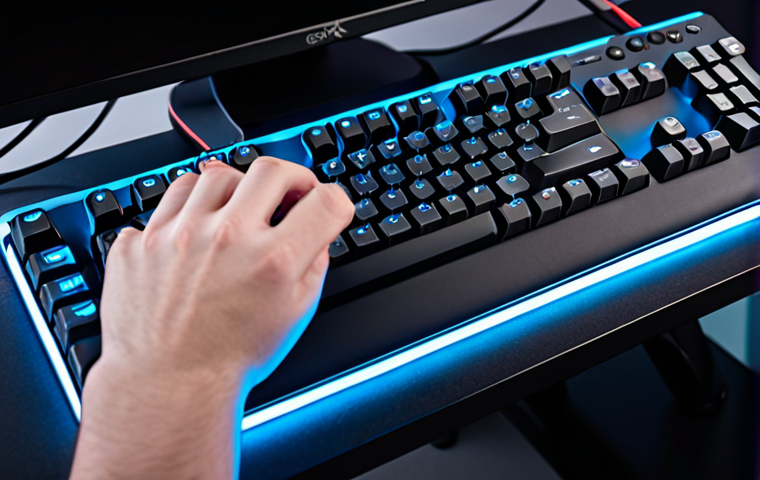 Gaming Setup Close-up**
Close-up of a gamer's hands on a Logitech G Pro X Superlight mouse and a HyperX Alloy FPS Pro TKL keyboard, highlighting the responsive mechanical switches and lightweight mouse design. Focus on the details like the textured grip of the mouse and the keycaps of the keyboard. The scene is lit with soft RGB lighting, emphasizing the gear's aesthetic.
**