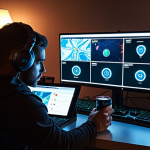 **

Prompt: A Valorant agent intensely studying patch notes on a tablet, surrounded by strategy guides and pro player streams on multiple monitors. They are in a dimly lit room, fueled by energy drinks, showcasing the dedication needed to adapt to the ever-changing meta. Emphasis on the focused expression and chaotic environment.

**