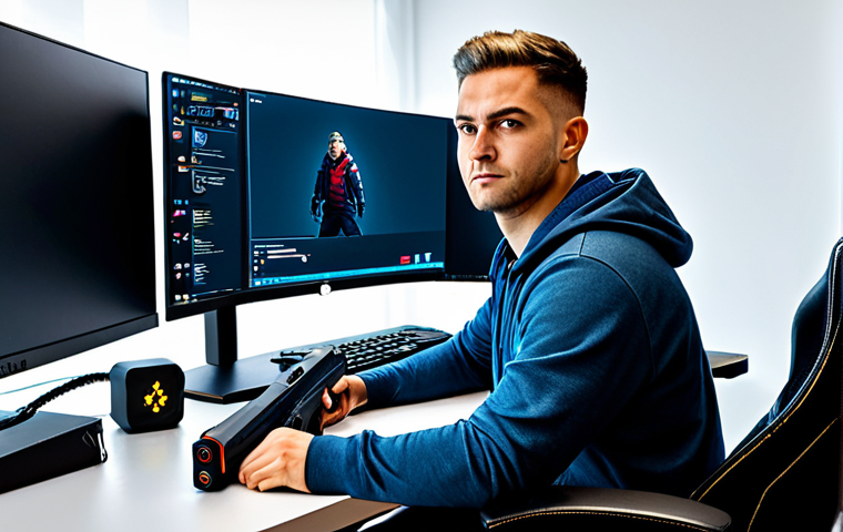 **

"A Valorant player, fully clothed in casual attire, sitting at a gaming desk with a high-end PC setup, the monitor displaying the Vandal rifle in-game, appropriate content, safe for work, perfect anatomy, correct proportions, professional gaming atmosphere, modern room setting, well-lit, family-friendly, professional quality, natural pose."

**