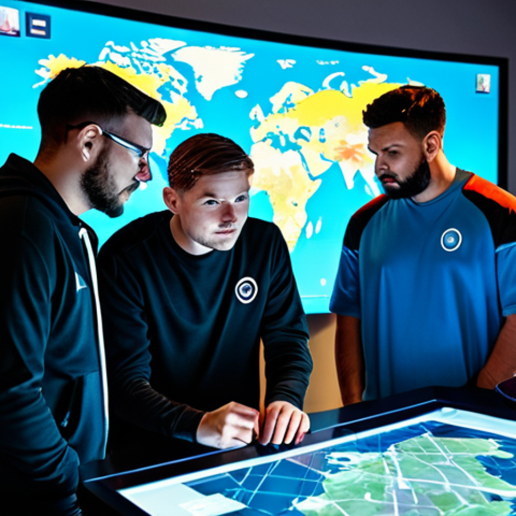 Strategic Team Huddle**
"A team of five diverse Valorant players huddled around a holographic display showing a map of Ascent. They are fully clothed in comfortable gaming attire, engaged in serious discussion, pointing at strategic locations on the map. The scene is set in a modern gaming house with high-end equipment. Focus on teamwork, communication, and strategic planning. Safe for work, appropriate content, family-friendly. Perfect anatomy, correct proportions, natural pose, well-formed hands, proper finger count, natural body proportions, professional, high quality, vibrant colors, dynamic lighting, realistic rendering."
**