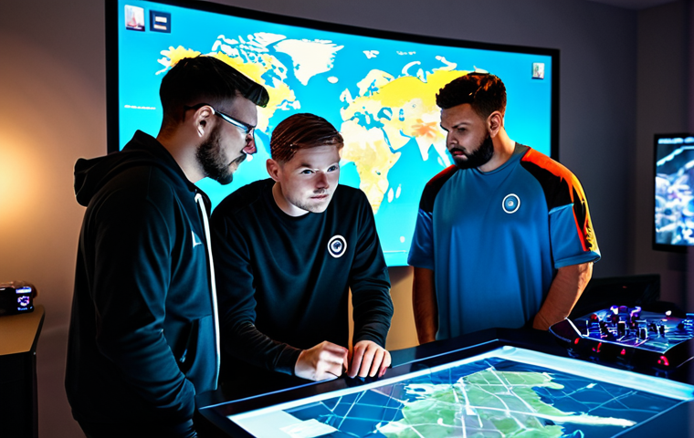 Strategic Team Huddle**
"A team of five diverse Valorant players huddled around a holographic display showing a map of Ascent. They are fully clothed in comfortable gaming attire, engaged in serious discussion, pointing at strategic locations on the map. The scene is set in a modern gaming house with high-end equipment. Focus on teamwork, communication, and strategic planning. Safe for work, appropriate content, family-friendly. Perfect anatomy, correct proportions, natural pose, well-formed hands, proper finger count, natural body proportions, professional, high quality, vibrant colors, dynamic lighting, realistic rendering."
**