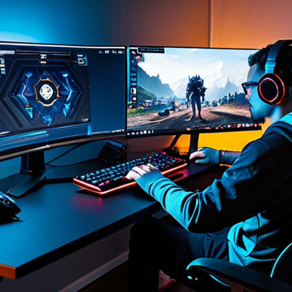 Pro Gamer Setup - Keybinding Focus**
"A professional Valorant player intensely focused on their monitor, hands on a gaming keyboard and mouse, fully clothed in gaming apparel, desk cluttered with gaming peripherals, dynamic lighting, showing keybindings on the monitor screen, appropriate attire, safe for work, perfect anatomy, natural proportions, professional gaming photography, high quality, family-friendly."
**