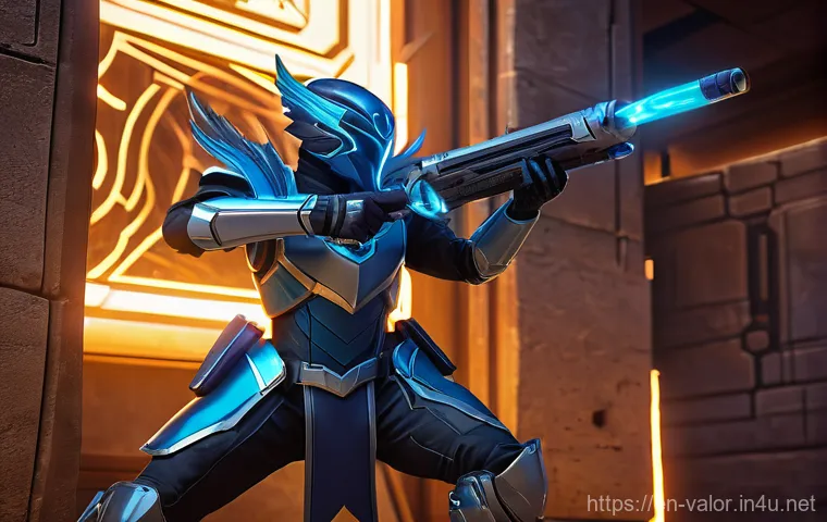 발로란트 초보를 위한 경기 방식 - A tense, close-up scene of a Valorant sentinel, Killjoy, intensely focused on defusing the Spike on ... 발로란트 초보를 위한 경기 방식 - A tense, close-up scene of a Valorant sentinel, Killjoy, intensely focused on defusing the Spike on ...