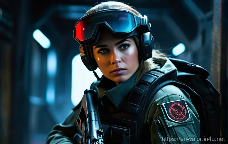 발로란트 총기별 리뷰 콘텐츠 - **Prompt: "A focused female tactical operator, wearing futuristic combat gear with subtle metallic s...