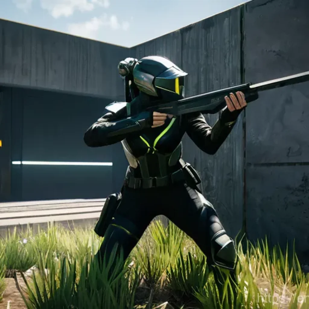 발로란트 스파이크 설치 포지션 - **Unconventional Plant Advantage on Split B:**
"A detailed, cinematic image showcasing a Valoran...