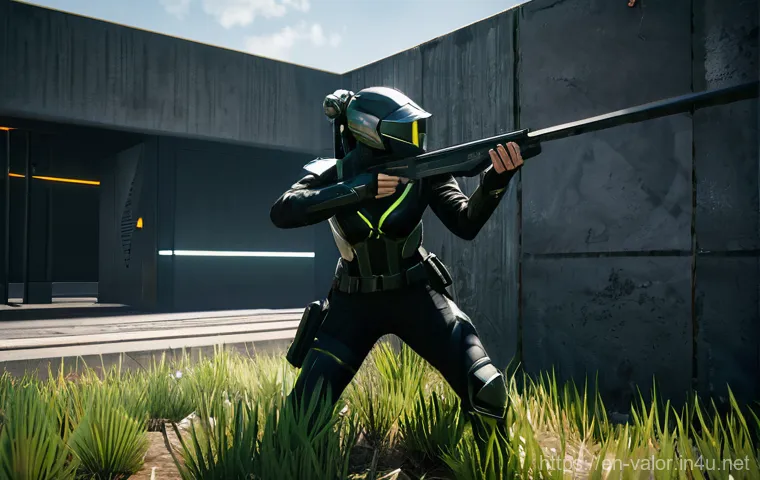 발로란트 스파이크 설치 포지션 - **Unconventional Plant Advantage on Split B:**
"A detailed, cinematic image showcasing a Valoran...