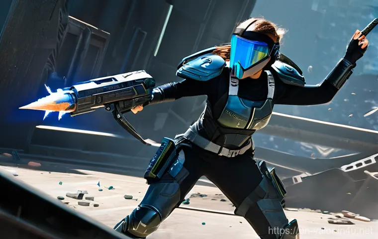 발로란트 신규 맵 투어 - **Viper Dominating Site B:**
A female agent, Viper, in her full combat suit and gas mask, stands... 발로란트 신규 맵 투어 - **Viper Dominating Site B:**
A female agent, Viper, in her full combat suit and gas mask, stands...