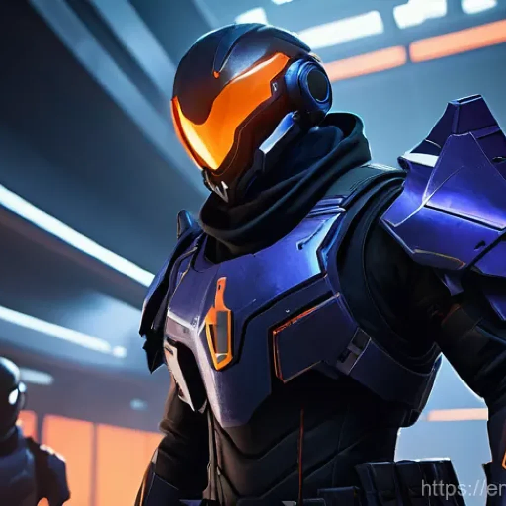 발로란트 스킬 메타 분석 - A cinematic, wide-angle shot of Valorant agent Omen on the Ascent map. He is mid-ability, with two p...