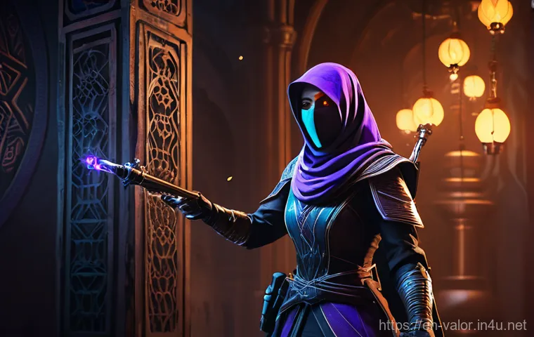 발로란트 스킬 메타 분석 - A cinematic, wide-angle shot of Valorant agent Omen on the Ascent map. He is mid-ability, with two p... 발로란트 스킬 메타 분석 - A cinematic, wide-angle shot of Valorant agent Omen on the Ascent map. He is mid-ability, with two p...