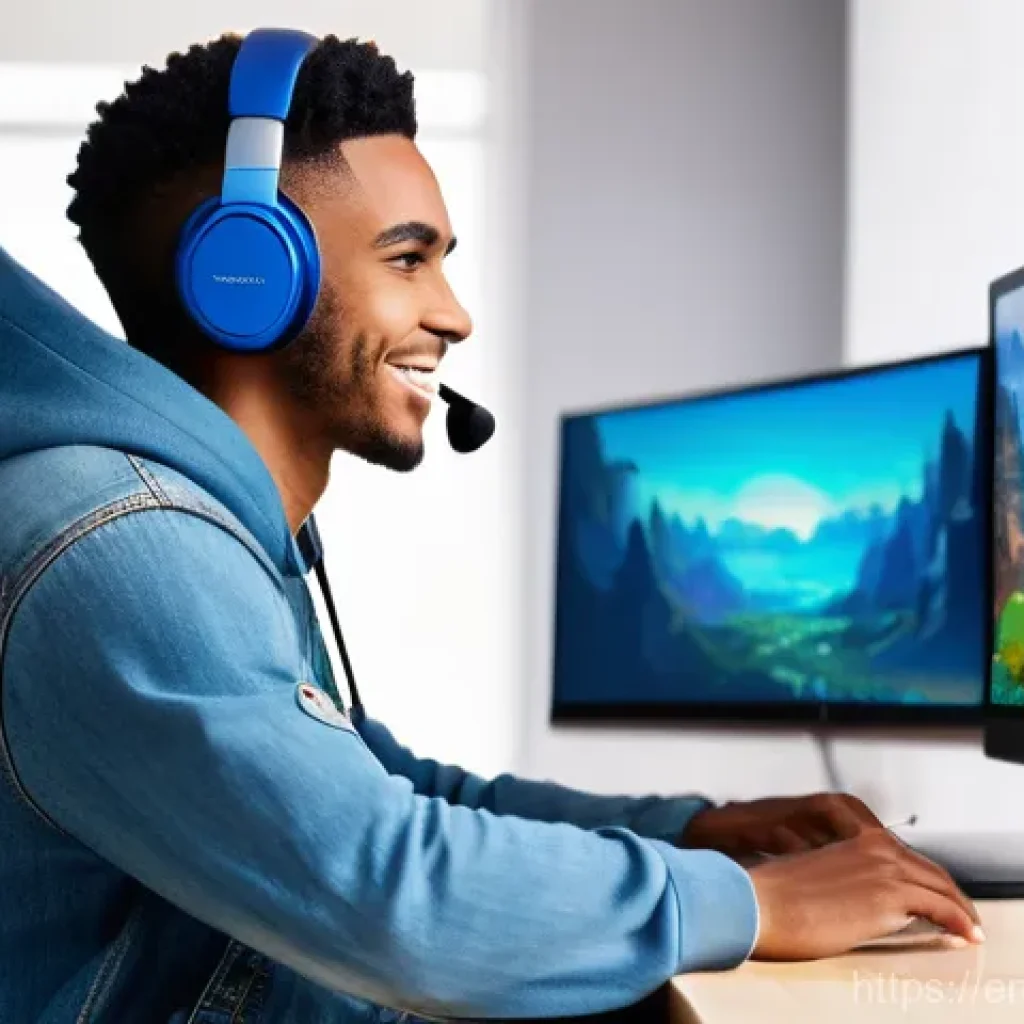 발로란트 커뮤니티에서 살아남는 법 - A focused, diverse young adult (wearing a comfortable, stylish hoodie and jeans) is seated at a gami...