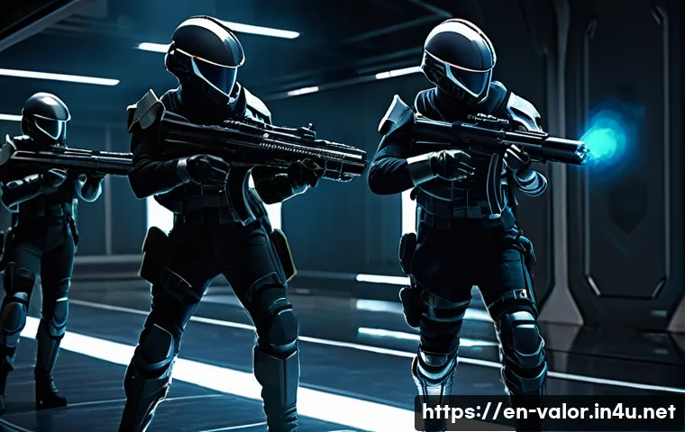 발로란트 친구와 협력 플레이 전략 - **Prompt:** A dynamic, wide-shot scene depicting a futuristic tactical shooter team executing a coor...