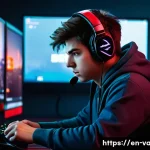 발로란트 e스포츠 클랜 추천 - **Prompt: "Solo Queue's Emotional Toll"**
A realistic depiction of a young adult gamer (approxim...