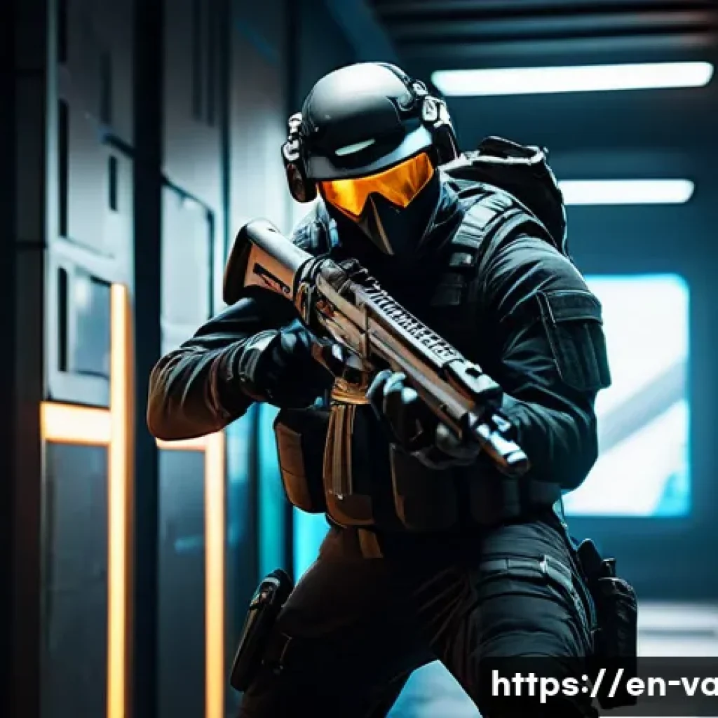 발로란트 총기 메타 변화 - A dynamic in-game Valorant scene featuring a skilled player wielding a Phantom rifle, positioned in ...