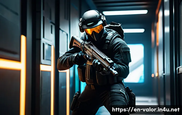 발로란트 총기 메타 변화 - A dynamic in-game Valorant scene featuring a skilled player wielding a Phantom rifle, positioned in ...
