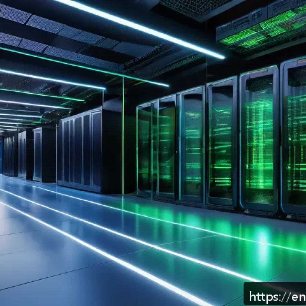 발로란트 서버 안정성 개선 - A futuristic global data center hub glowing with neon blue and green lights, showing multiple server...