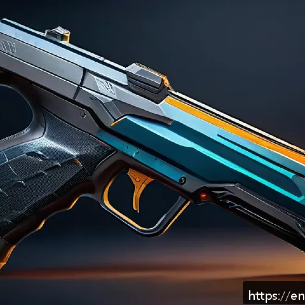 발로란트 스킨의 진화 과정 - A sleek, futuristic Valorant weapon skin inspired by the &ldquo;Prime