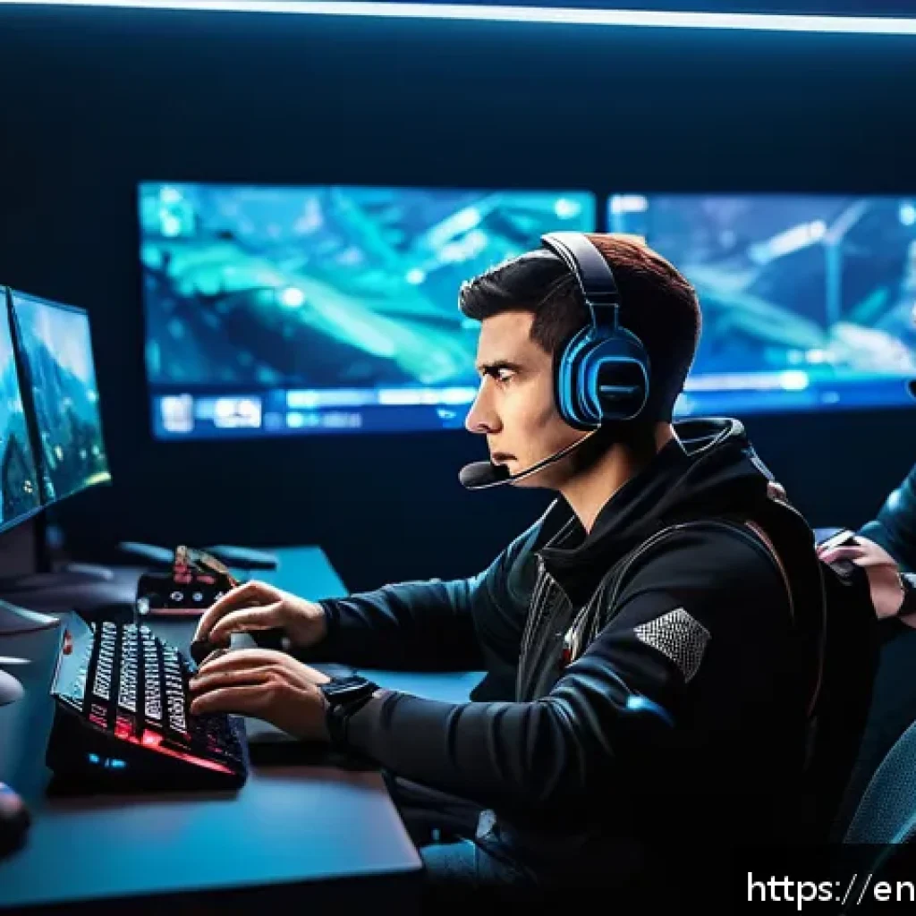 발로란트 라운드 운영 꿀팁 - A dynamic esports team in the middle of a tense Valorant match, featuring a diverse group of players...