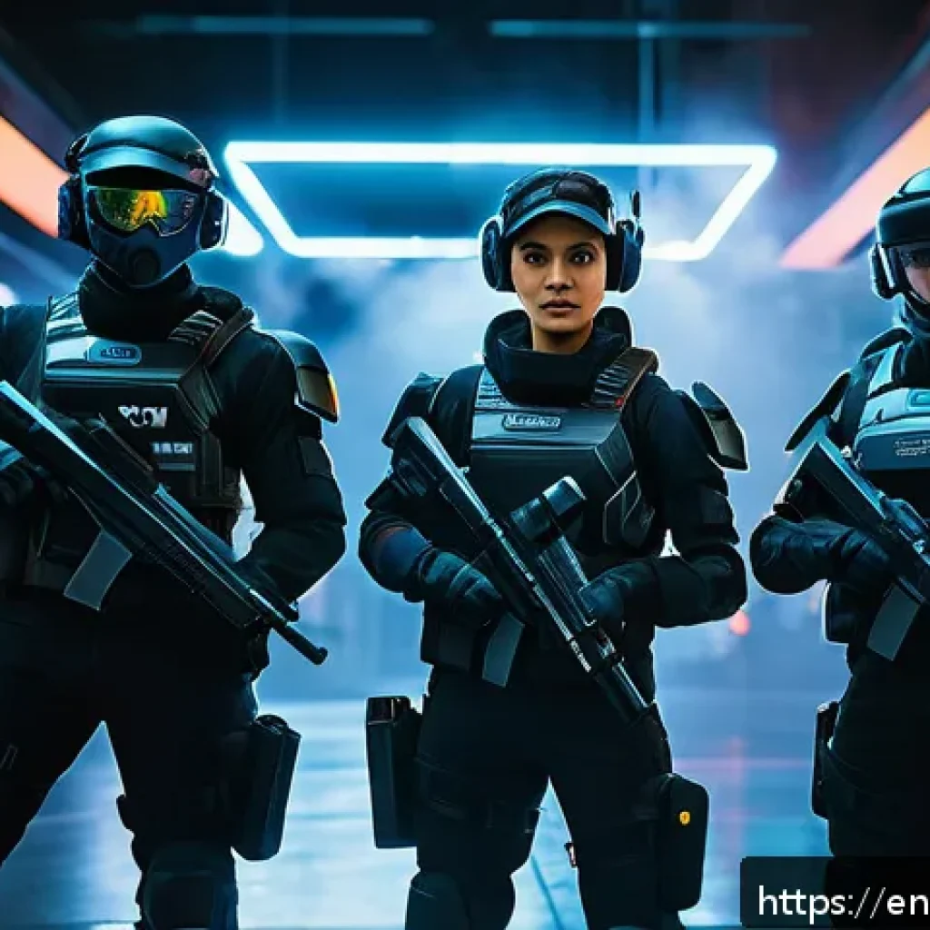 발로란트 패치 이후 게임 변화 - A dynamic esports scene featuring a diverse team of tactical agents in futuristic combat gear, each ...