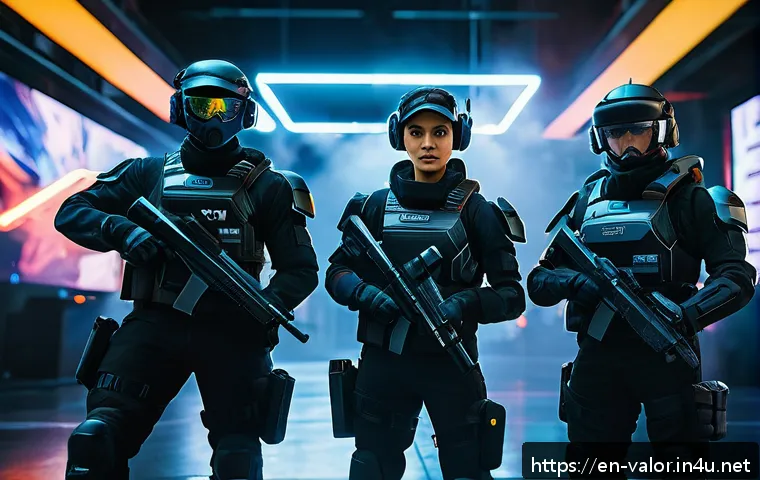 발로란트 패치 이후 게임 변화 - A dynamic esports scene featuring a diverse team of tactical agents in futuristic combat gear, each ...