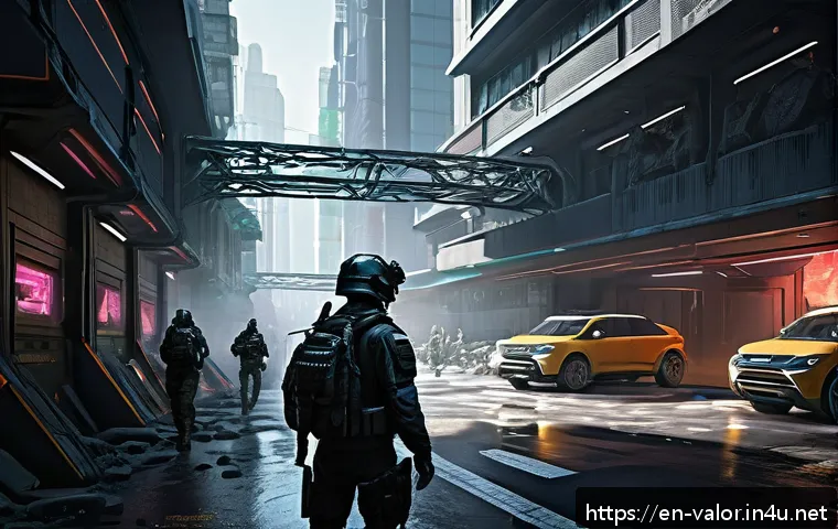 발로란트 최신 맵 출시 계획 - A futuristic, sleek battleground map featuring multiple vertical layers with glowing neon accents an...
