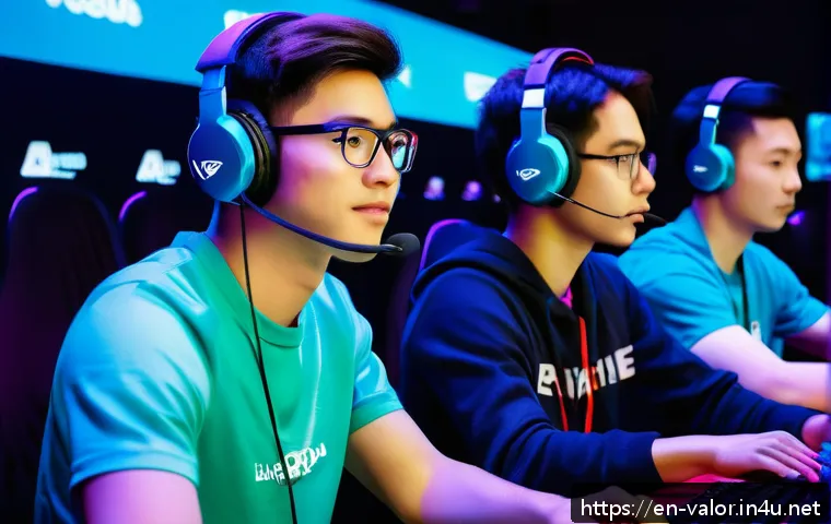발로란트 포인트 적립 이벤트 - A dynamic scene of a diverse group of gamers participating in an intense Valorant community tourname...