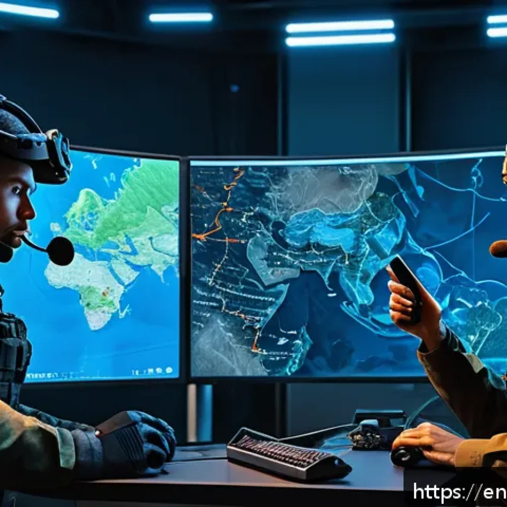 발로란트 신규 유저와의 협력 전략 - A dynamic in-game tactical scene from a first-person shooter game, showing a diverse team of four pl...