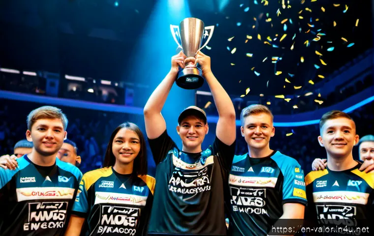 Home 17 발로란트 세계 챔피언십 결과 - Photorealistic esports championship arena moments after a major tactical shooter world final, divers...