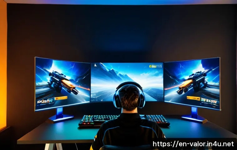 발로란트 패치 이후 무기 밸런스 - Photorealistic esports gamer at a clean modern desk comparing two futuristic tactical shooter weapon...